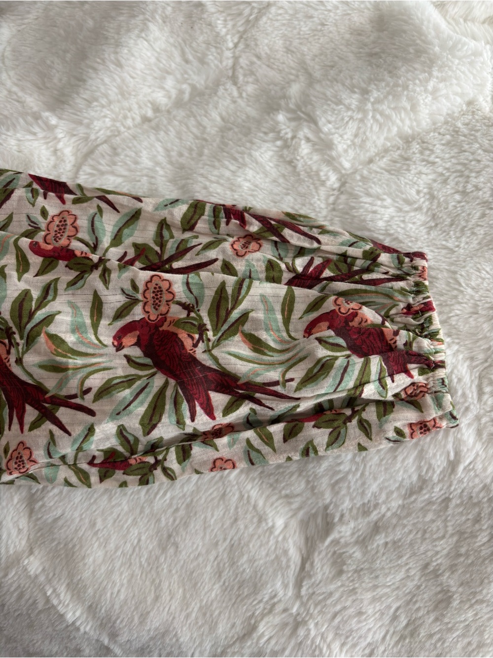 Printfresh On The Books Blouse - Birdsong Latte Foam Size Small Scallop Trim - Picture 5 of 10